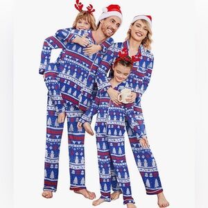 2/$30 💥🆕 Ekouaer Blue/White Unisex 2pc Christmas Pajama Set | Medium | 2114